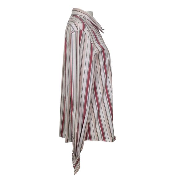 Faconnable Women's Striped Office Business Casual Long Sleeve Top Size Large - Picture 4 of 9